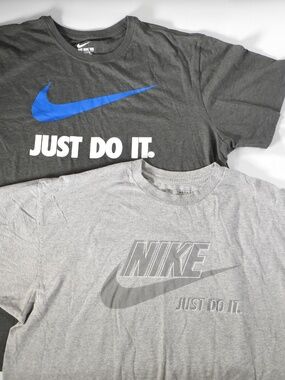 2 Nike Just Do It Gray Mens Sz XXXL TShirt Tees Graphic Logo Swoosh Big